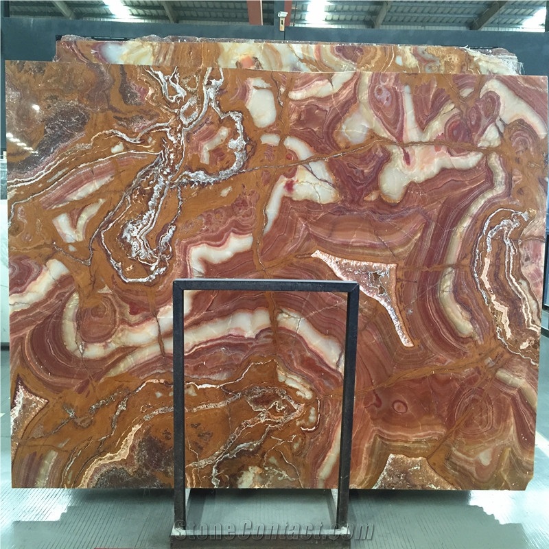 Iran Translucent Yellow Red Onyx,Tiger Red Onyx