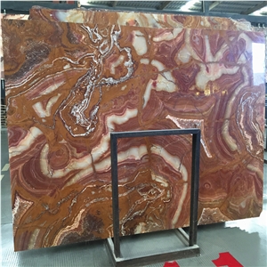 Iran Translucent Yellow Red Onyx,Tiger Red Onyx