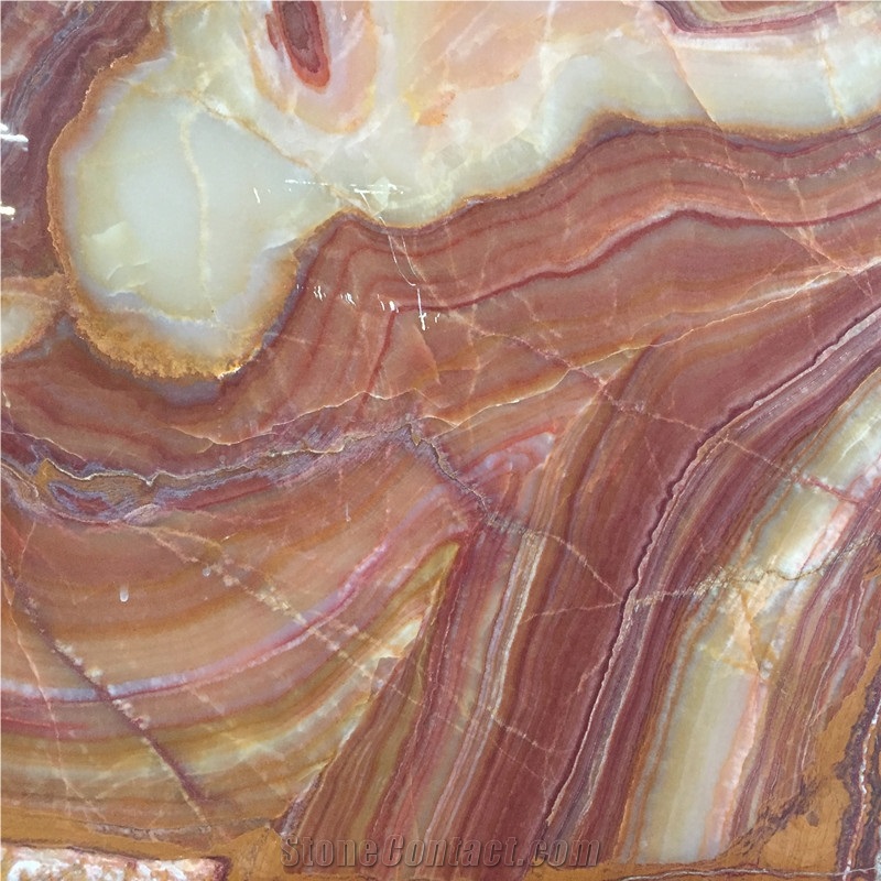 Iran Translucent Yellow Red Onyx,Tiger Red Onyx