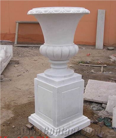 Flower Pots White Marble Garden Flower Vases