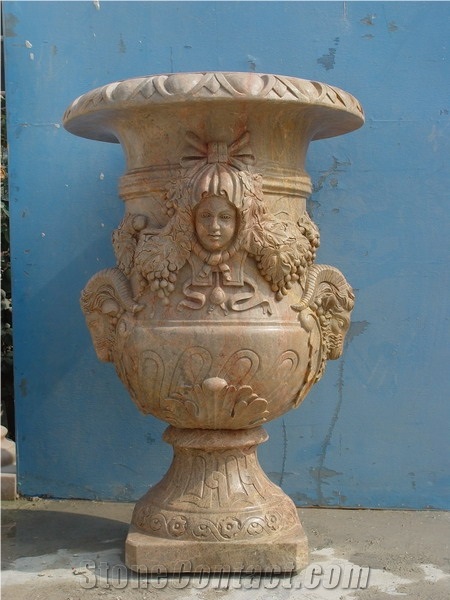 Flower Pots White Marble Garden Flower Vases