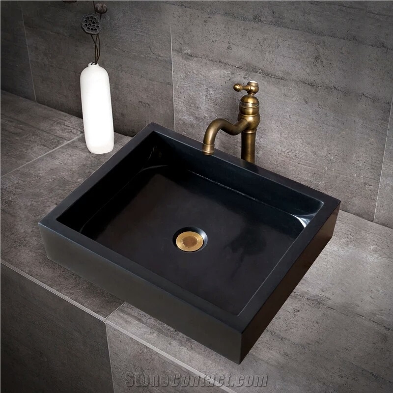 China Black Granite Sink,Nature Stone Basins