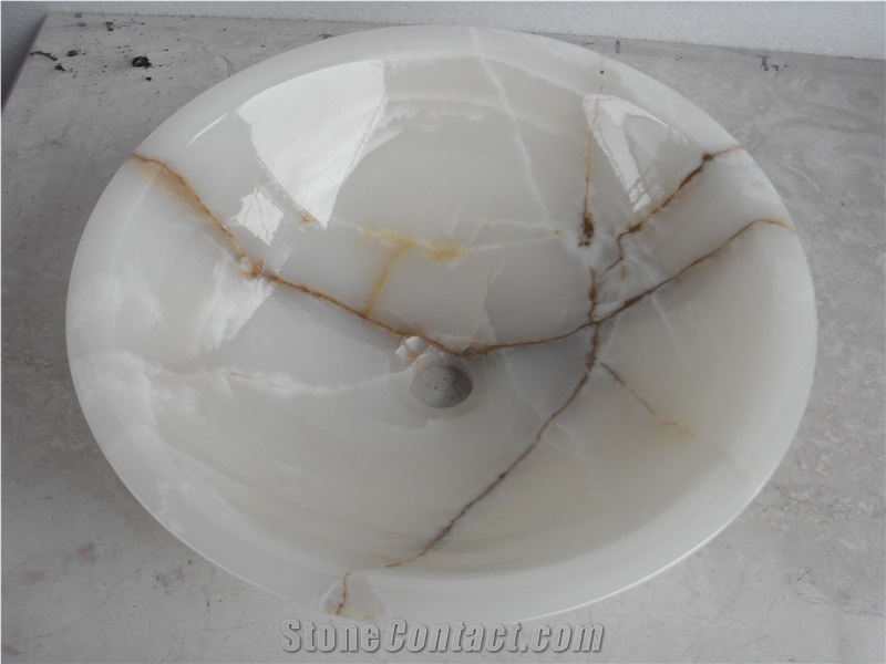 White Onyx Wash Basin, White Onyx Washbasin