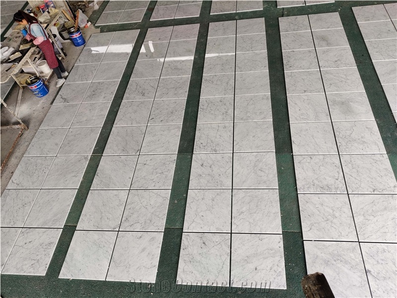 Bianco Carrara White Marble Flooring Tiles