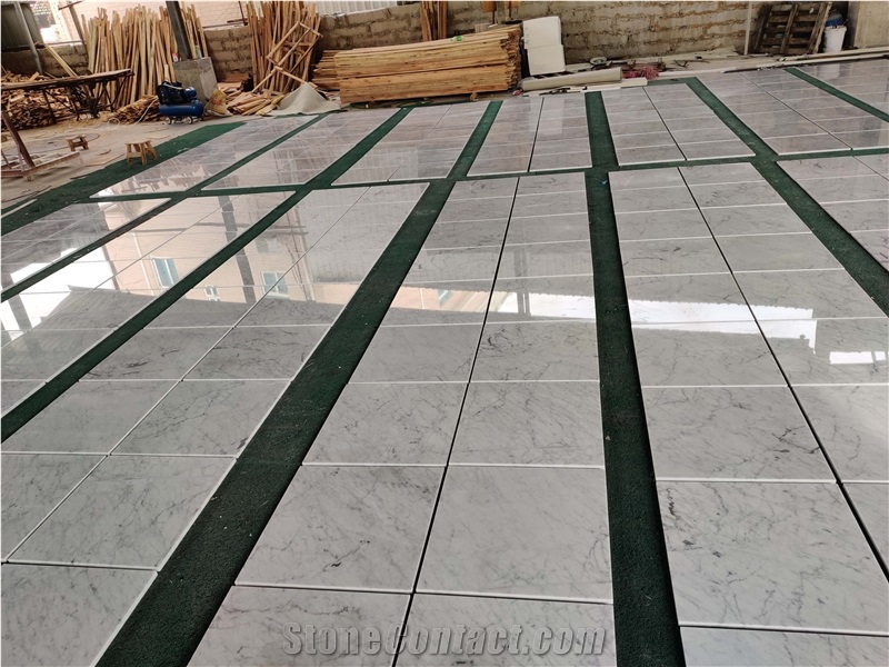 Bianco Carrara White Marble Flooring Tiles