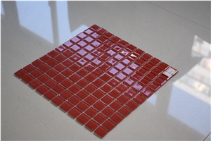Artistic Red Colored Glaze Crystal Glass Mosaic