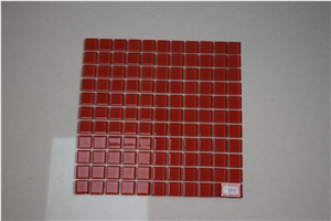 Artistic Red Colored Glaze Crystal Glass Mosaic