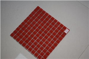 Artistic Red Colored Glaze Crystal Glass Mosaic