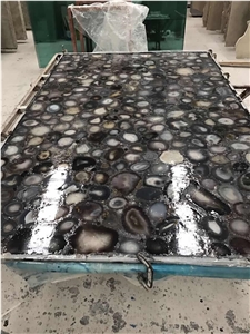 Black Agate Semi Precious Stone Wall Cladding