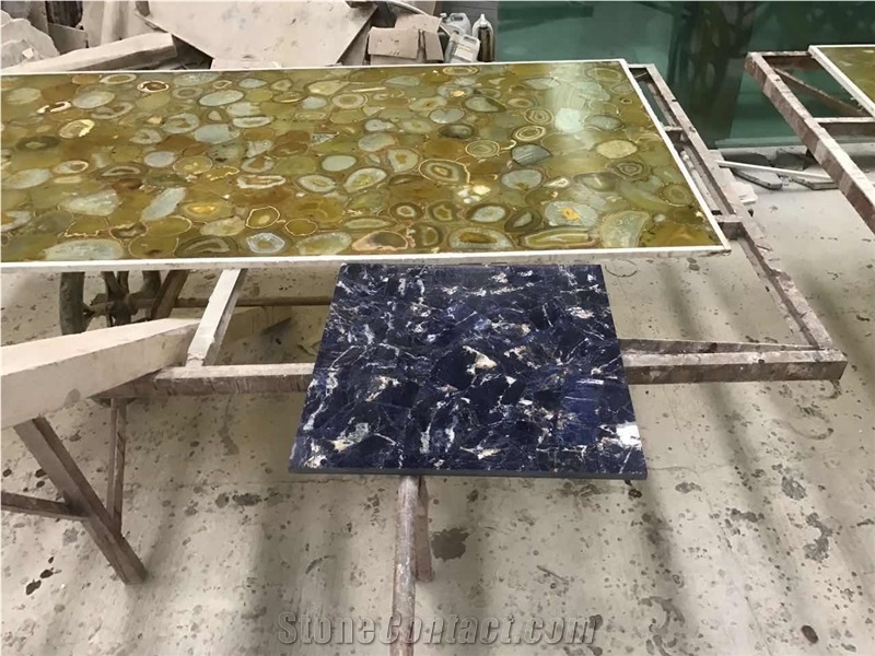 Black Agate Semi Precious Stone Wall Cladding
