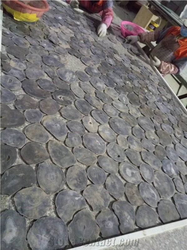 Black Agate Semi Precious Stone Wall Cladding