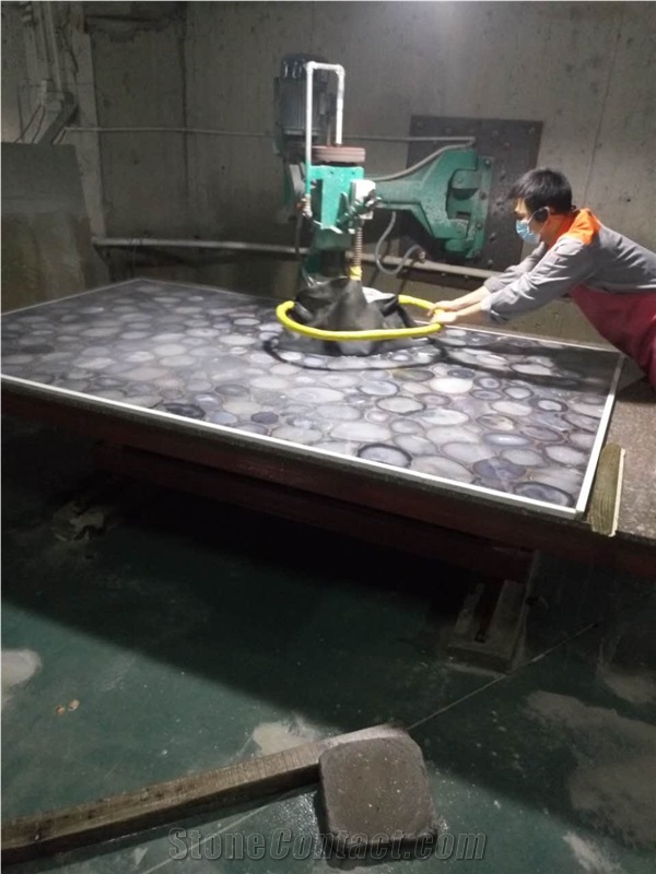 Black Agate Semi Precious Stone Wall Cladding