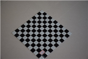 Black Mix White Color Glass Mosaic Tile