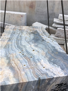Colorful Moonet Sky Marble Blocks from Quarry
