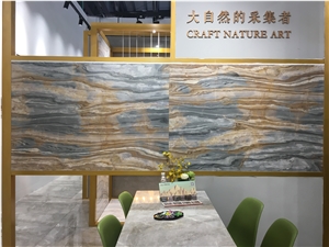 Colorful Moonet Sky Marble Blocks from Quarry