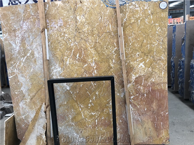 Kellen Gold Marble Slabs For Interior Decoration