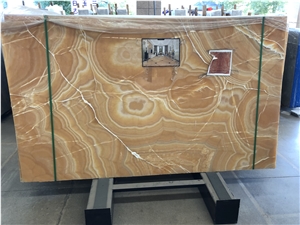 Polished Orange Onyx Big Bookmatch Walling Slab Polished Orange Onyx Big Bookmatch Walling Slab