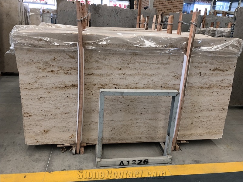 Roman Beige Travertine Wood Grain Travertine Slabs