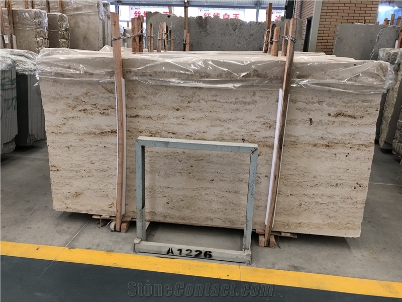 Roman Beige Travertine Wood Grain Travertine Slabs