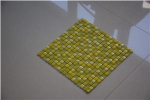 Wall Paper Bright Yellow Glass Mosaic Tile