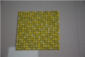 Wall Paper Bright Yellow Glass Mosaic Tile