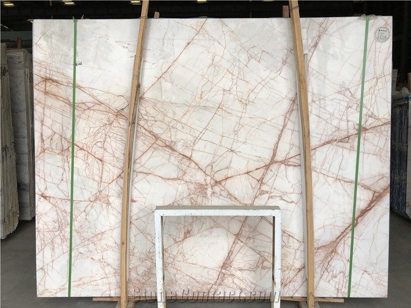 Xijiang White Jade with Red Lines Slabs