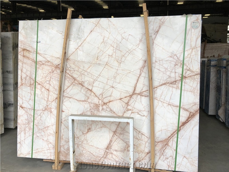 Xijiang White Jade with Red Lines Slabs