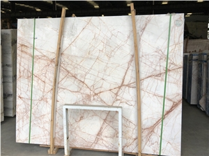 Xijiang White Jade with Red Lines Slabs