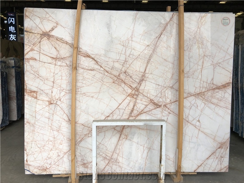 Xijiang White Jade with Red Lines Slabs