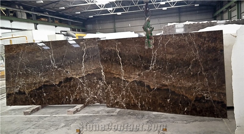 Dark Emperador Marble Polished Slabs, Marron Emperador Marble