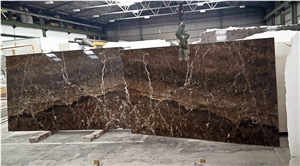 Dark Emperador Marble Polished Slabs, Marron Emperador Marble