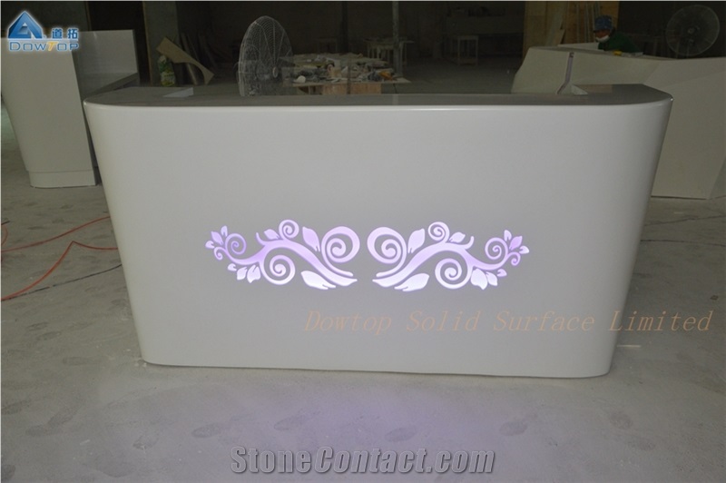 Acrylic Solid Surface Office Reception Desk