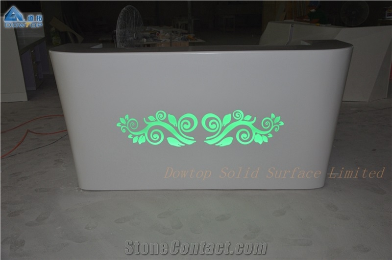Acrylic Solid Surface Office Reception Desk