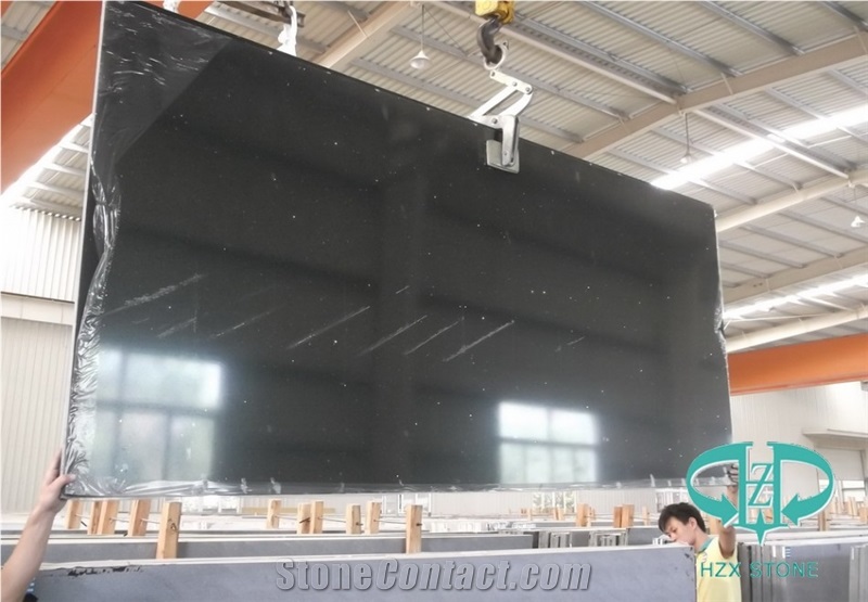 Artificial Black Stone Polished Slabs
