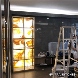 Artificial Honey Texture Alabaster Wall Panel