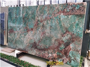 Backdrop Verde Paraiba Amazon Green Granite Slab