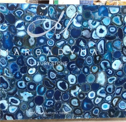 Backlit Semiprecious Stone Supplier Blue Agate