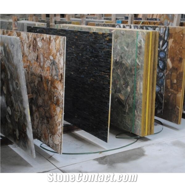 Backlit Semiprecious Stone Supplier Blue Agate