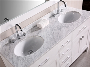 Bianco Carrara Cd White Marble Bathroom Vanity Top