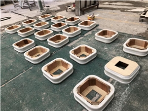 Bianco Rhino White Marble Slabs for Column Base