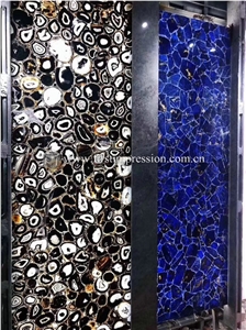Black Agate Semiprecious Gemstone Slabs,Tiles