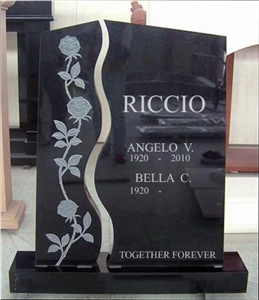 Black Granite Custom Design Tombstone