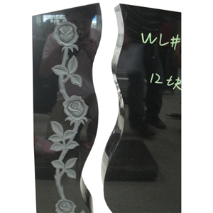 Black Granite Custom Design Tombstone