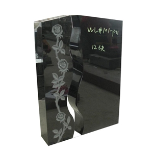 Black Granite Custom Design Tombstone