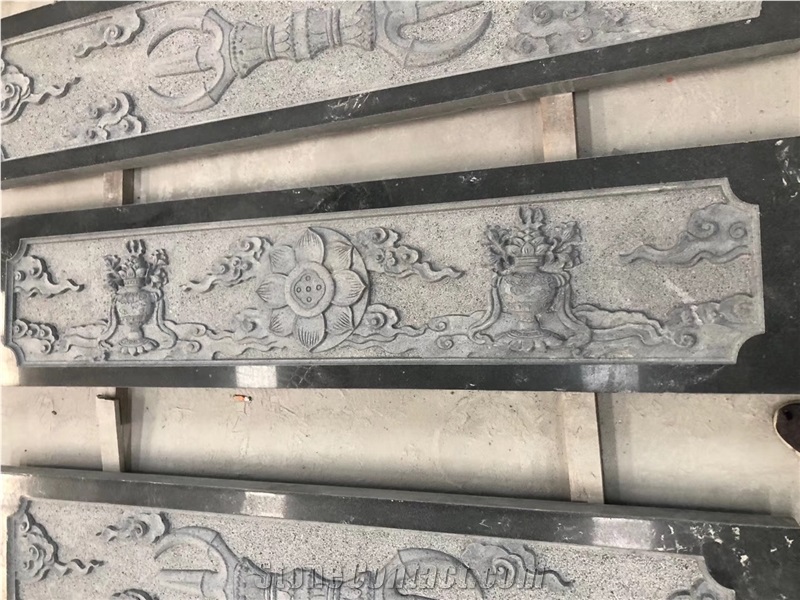 Black Granite Relief Wall Stone Anaglyph Carving