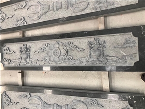 Black Granite Relief Wall Stone Anaglyph Carving