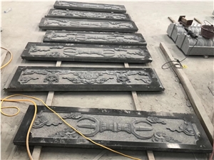 Black Granite Relief Wall Stone Anaglyph Carving
