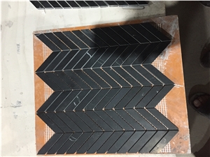 Black Marble Hexagon Mosaic Floor Wall Paving