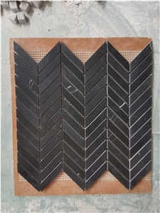 Black Marble Hexagon Mosaic Floor Wall Paving