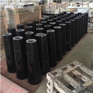 Black Marquina Marble Bathroom Round Stone Basins
